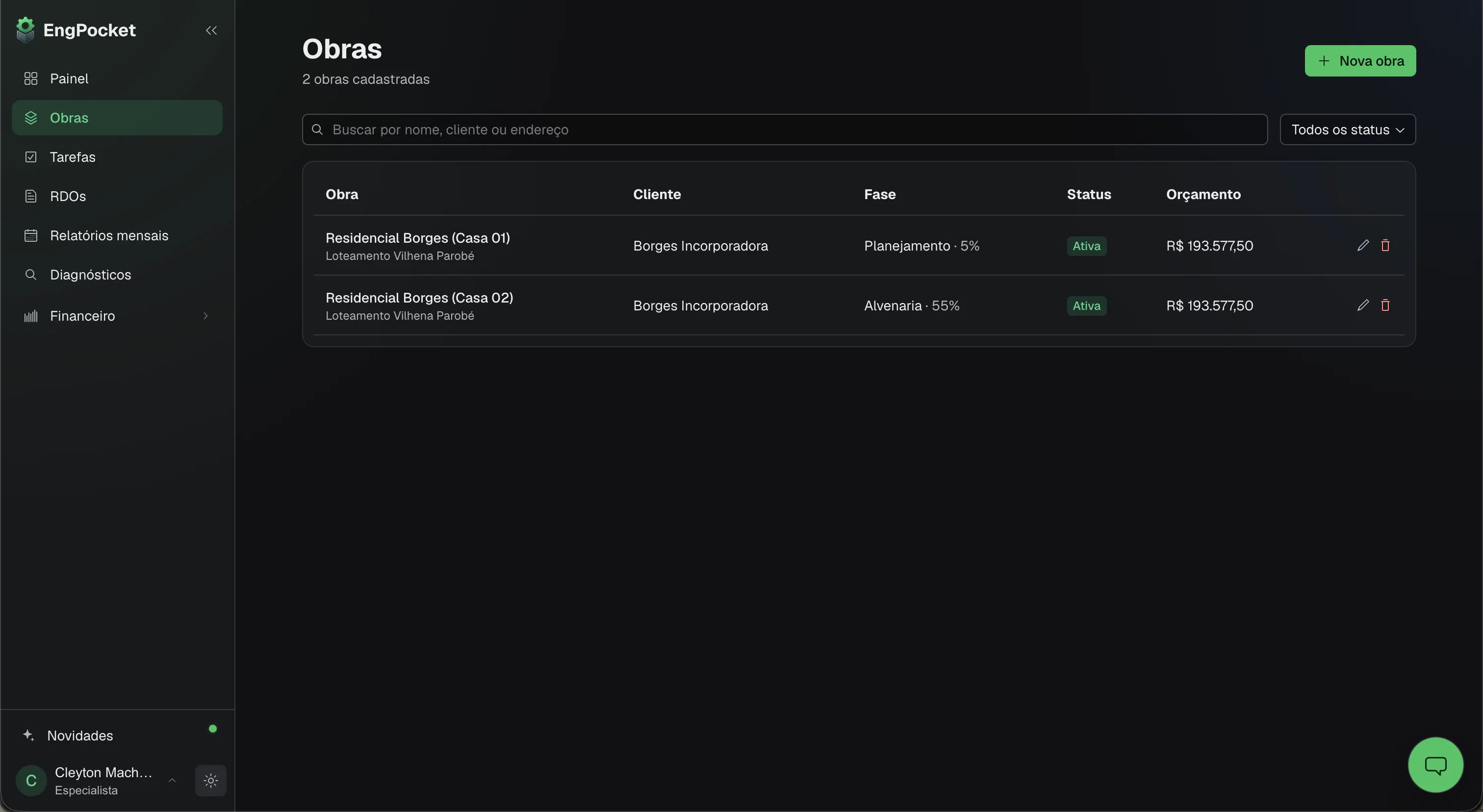Gestão de Múltiplos Projetos